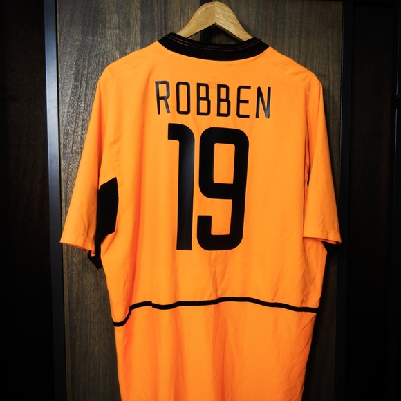 Netherlands 2002/2004 Home Jersey – Robben #19 – Size XL – Orange Nike Shirt - Picture 11 of 14